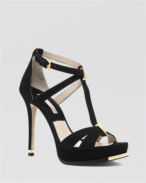 michael kors black block heelmk|Michael Kors open toe heels.